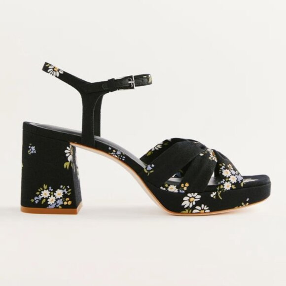 Reformation RARE Maize Platform Sandals in Daisy Crepe Size 7.5 - Picture 1 of 7